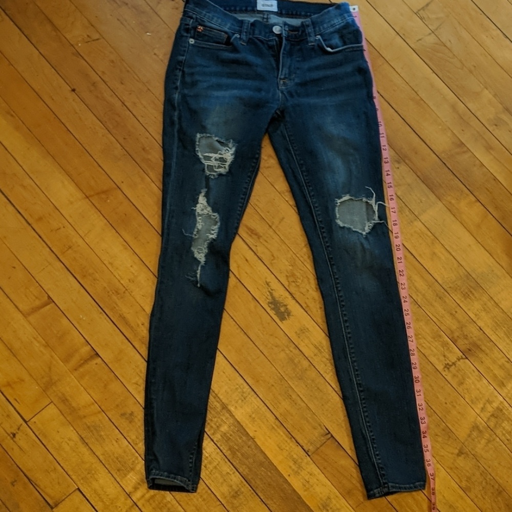 Hudson distressed blue skinny jeans
